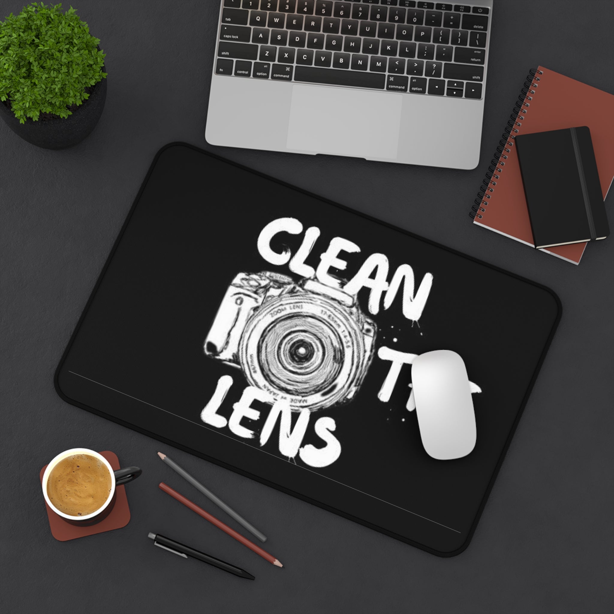 Clean The Lens Branded Desk Mat — Wide Non-Slip Desk Pad
